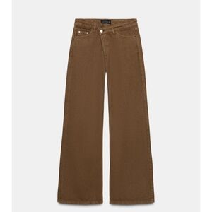 NWT!!! ZARA Brown Wide-Leg Women Jeans